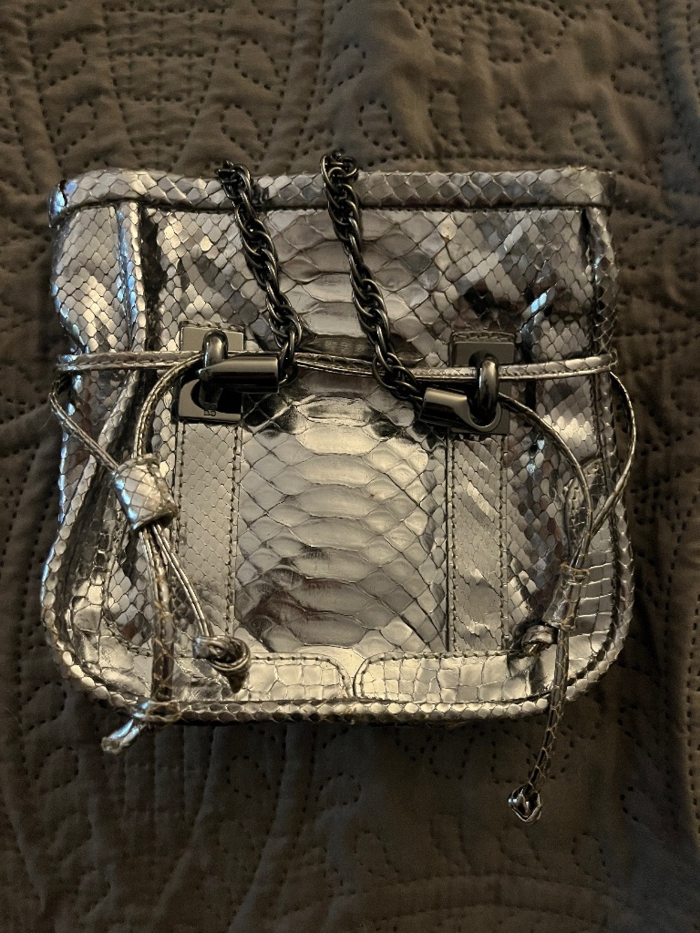 Kate Spade Vintage Leather Snake Skin Embossed Transition Bag